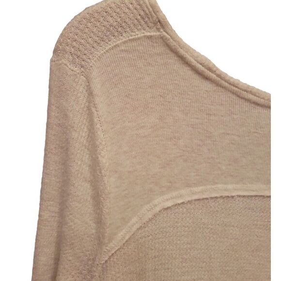 Free People Malibu Thermal Long Sleeve Tee in Ivory/Oatmeal S - Picture 7 of 11